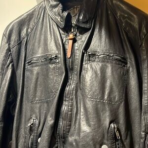 Diesel Dark charcoal leather jacket